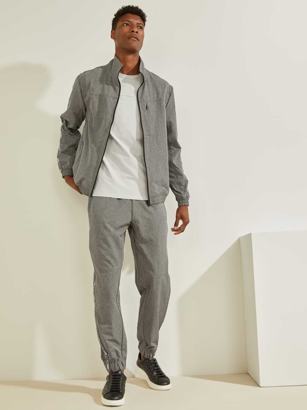 Grey Men's Guess Eco Nivek Zip-Up Jackets Australia Sale | 807FNHTMC