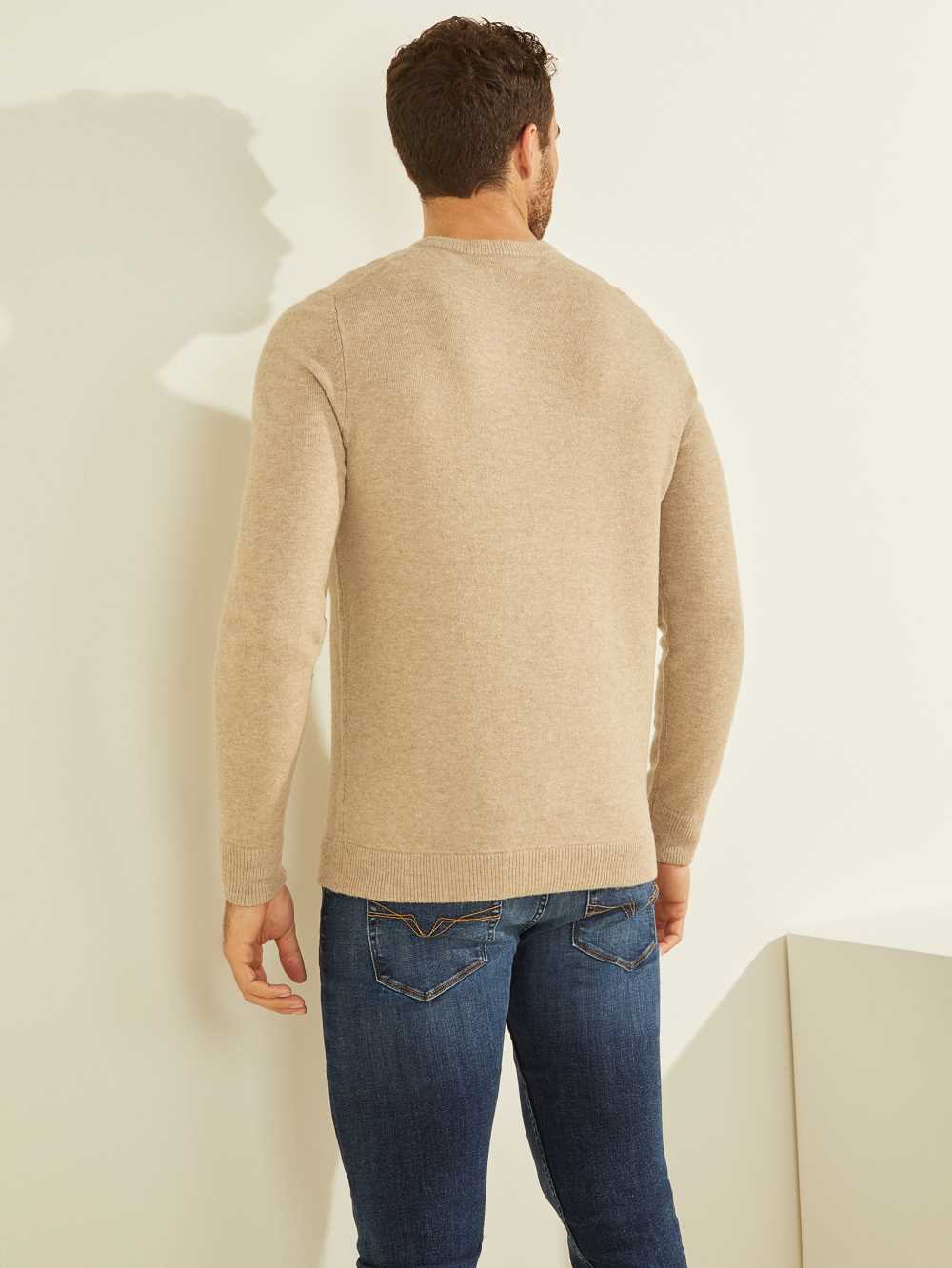 Grey Men's Guess Esmere Wool-Blend V-Neck Sweaters Australia Sale | 287LYBWRZ