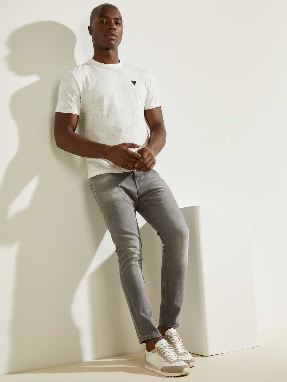 Grey Men's Guess Jesse T-shirt Australia Sale | 532GIOMEF