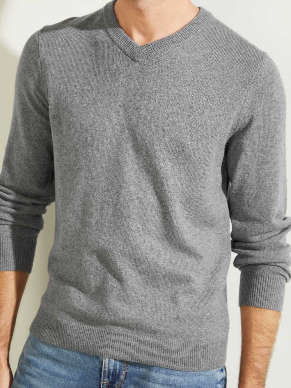 Grey Men's Guess Owen V-Neck Sweaters Australia Sale | 563USMYFA