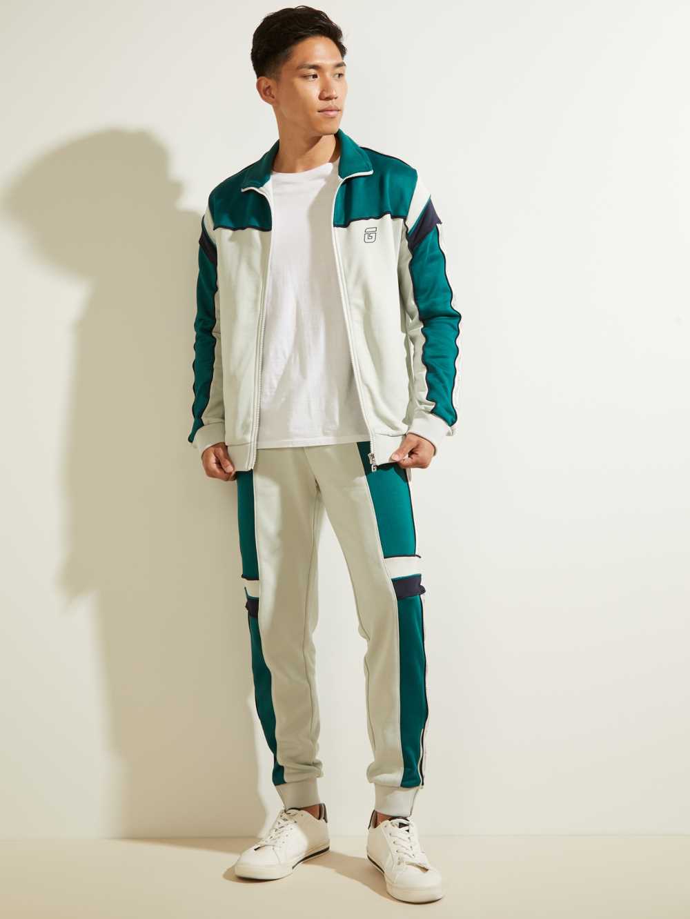 Grey Men's Guess Todd Logo Zip Joggers Australia Sale | 740UOXVYR