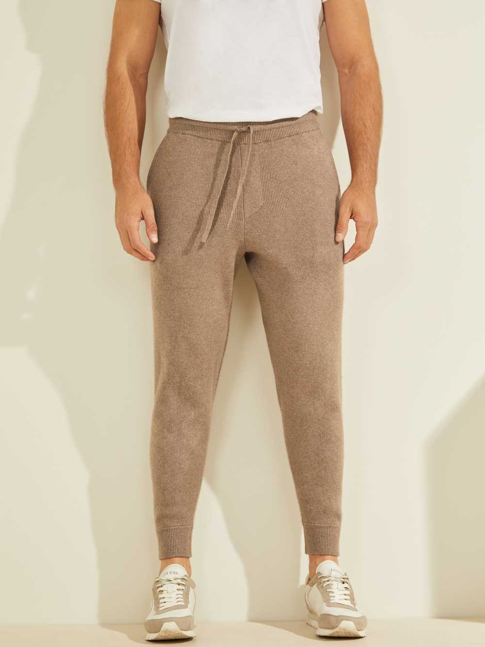Grey Multicolor Men\'s Guess Esmere Wool-Blend Joggers Australia Sale | 174AUKNDM