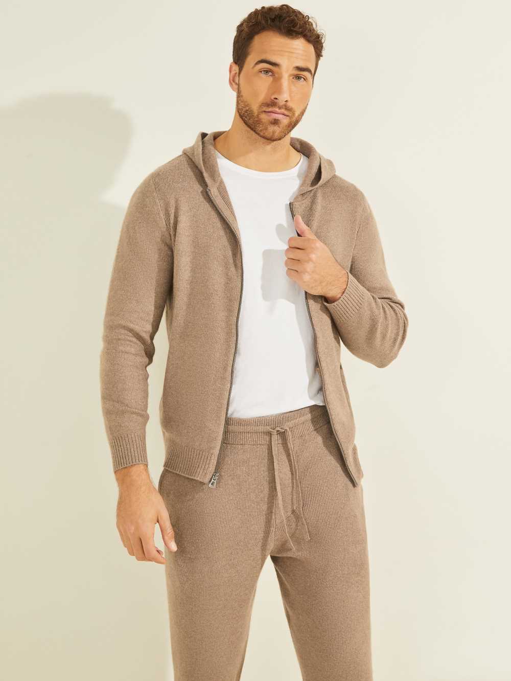Grey Multicolor Men's Guess Esmere Wool-Blend Zip Hoodie Australia Sale | 672DENIJO