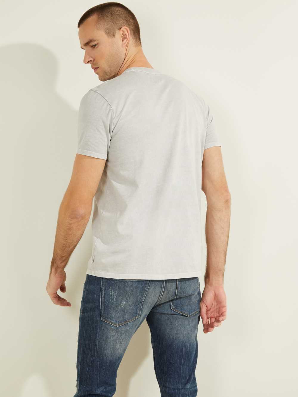 Grey Multicolor Men's Guess Sueded Jersey T-shirt Australia Sale | 710AVIZKJ