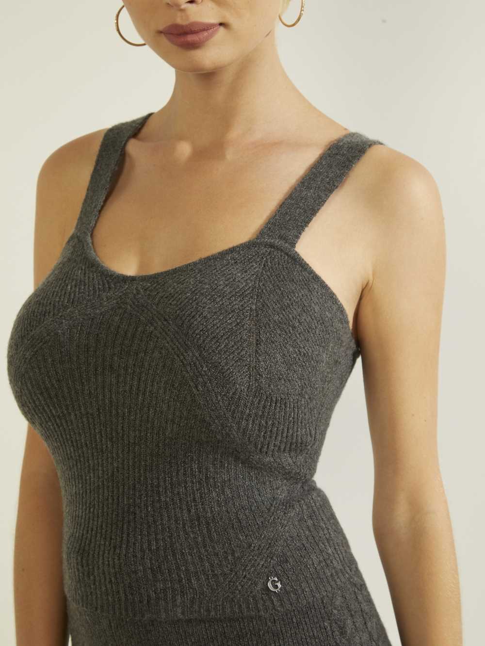 Grey Multicolor Women's Guess Serena Ribbed Tank Top Australia Sale | 168OXWRYP
