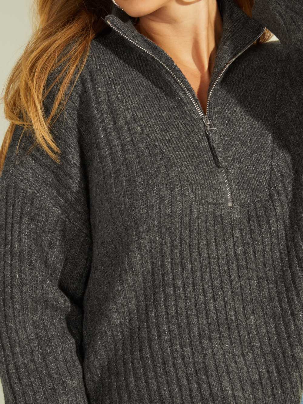 Grey Multicolor Women's Guess Shanely Quarter-Zip Sweaters Australia Sale | 874VRPCNB