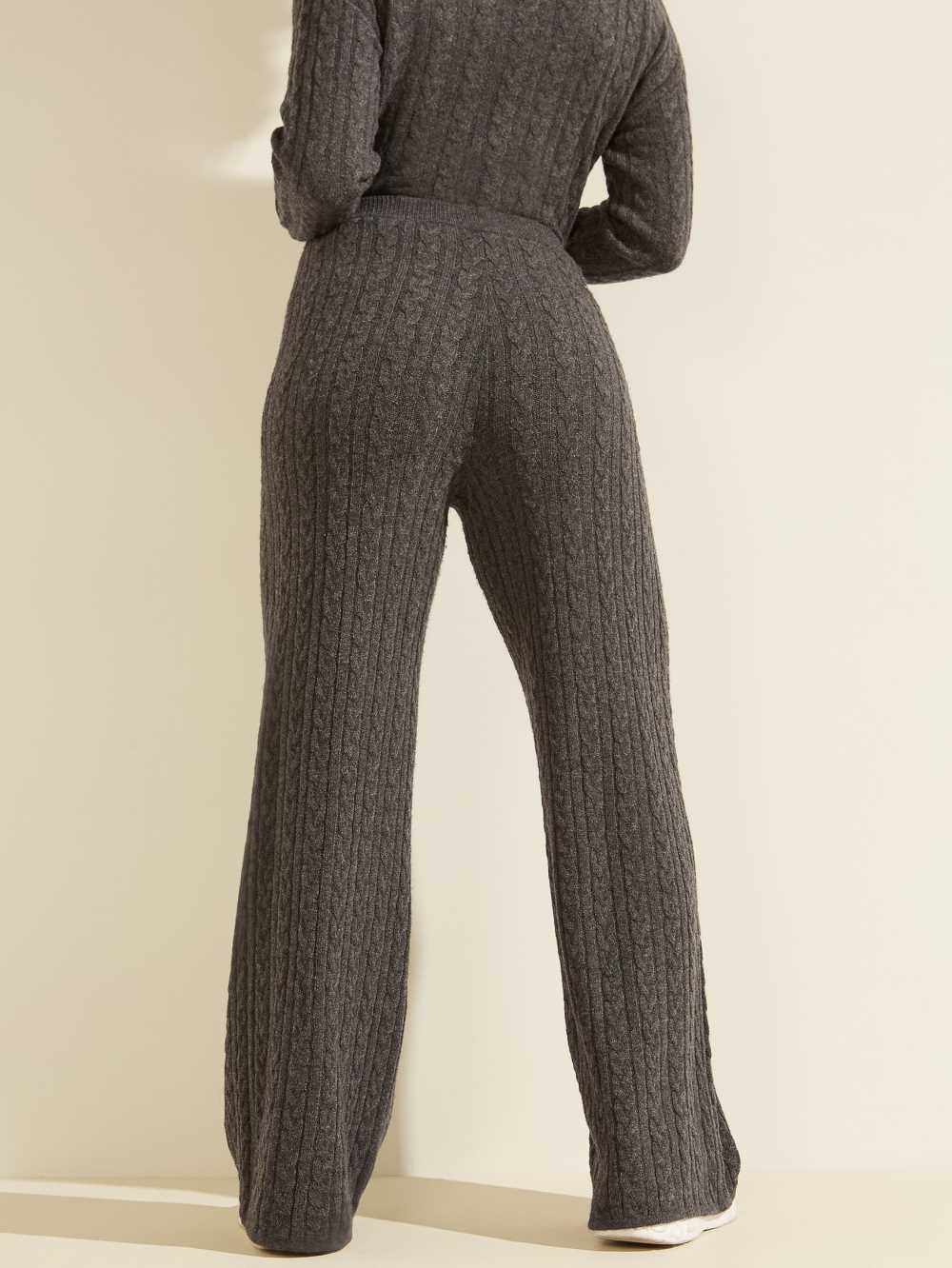 Grey Multicolor Women's Guess Tamara Wide-Leg Cable Pants Australia Sale | 095AZHYEI