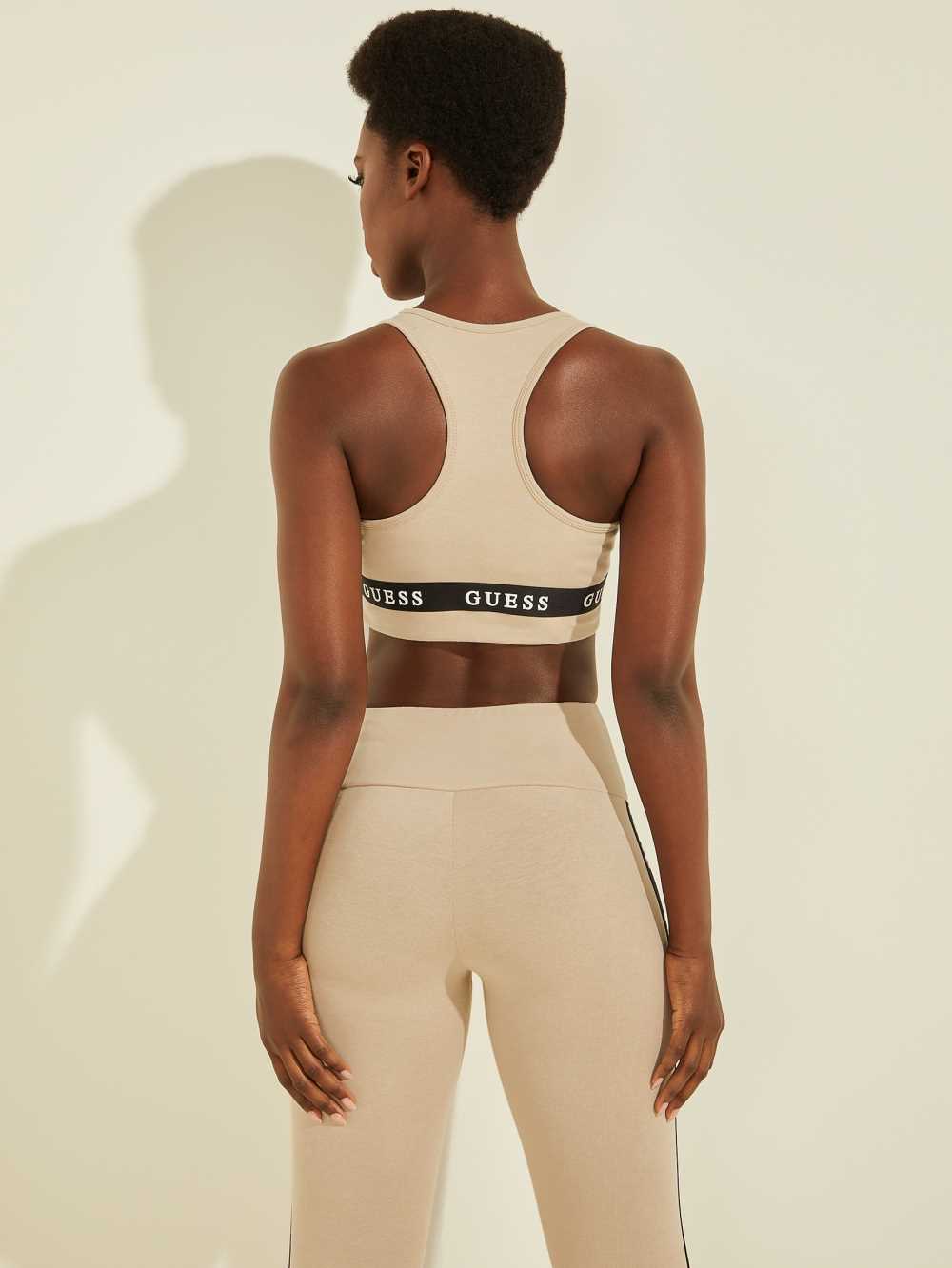 Grey Women's Guess Eco Racerback Sports Bras Australia Sale | 365IOURDM