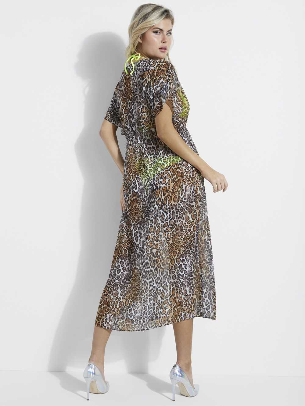 Leopard Women's Guess Leopard Tie-Front Cover-Up Swimwear Australia Sale | 265CMUBXD
