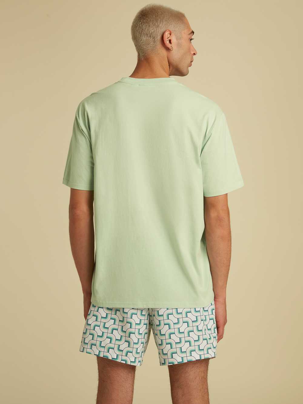 Light Blue Men's Guess Originals Logo T-shirt Australia Sale | 190RSGDQM