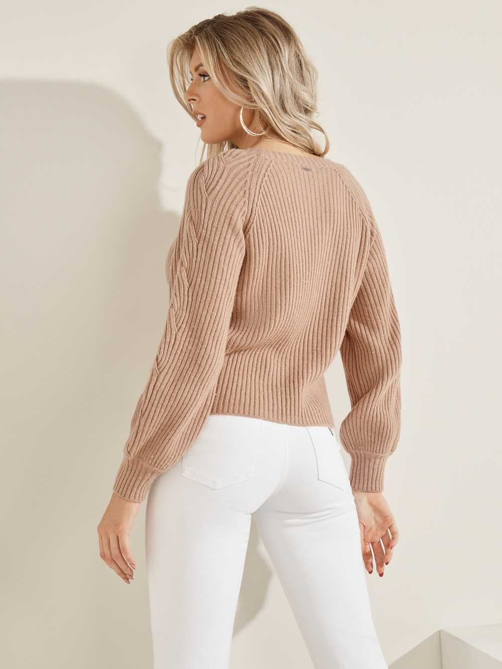 Light Coffee Women's Guess Jodie Sweaters Australia Sale | 630AKCDYH