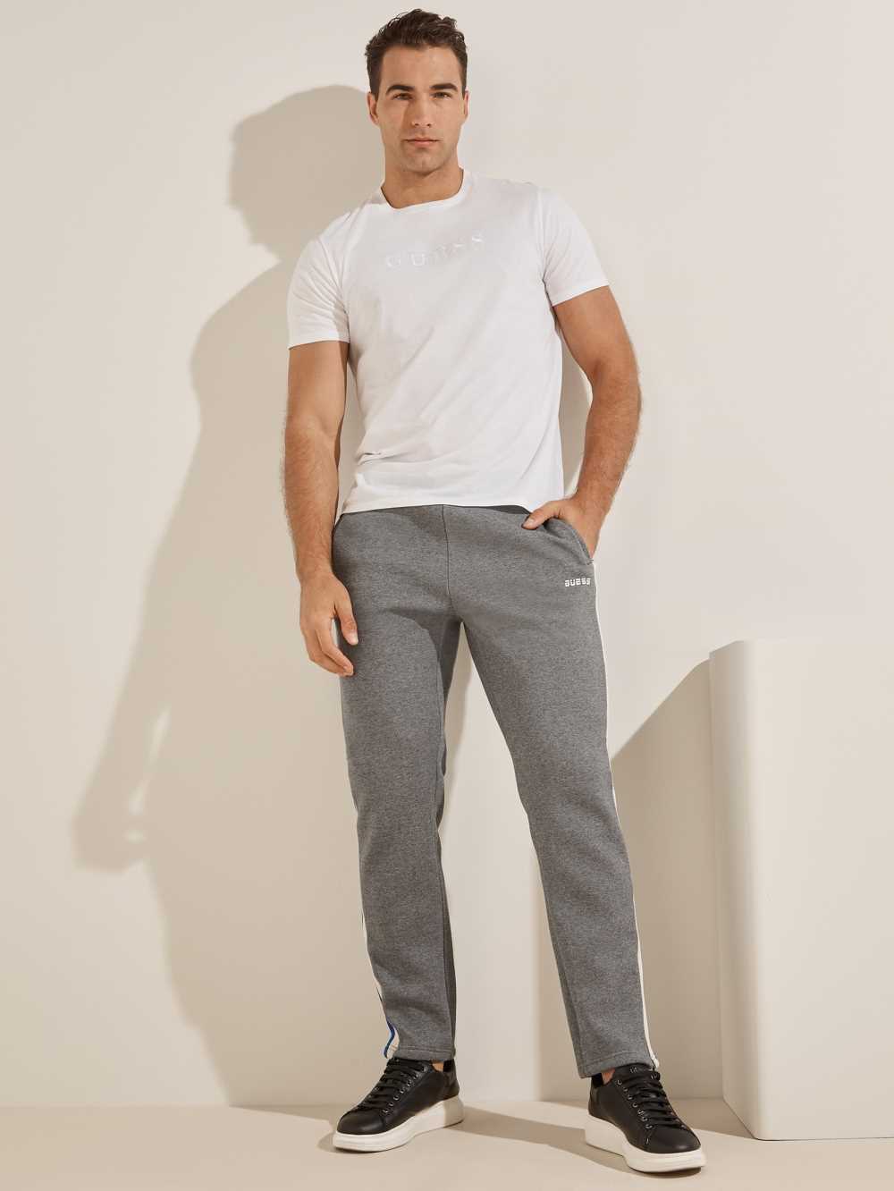 Light Grey Men's Guess Side Stripe Pants Australia Sale | 187ELKQOG
