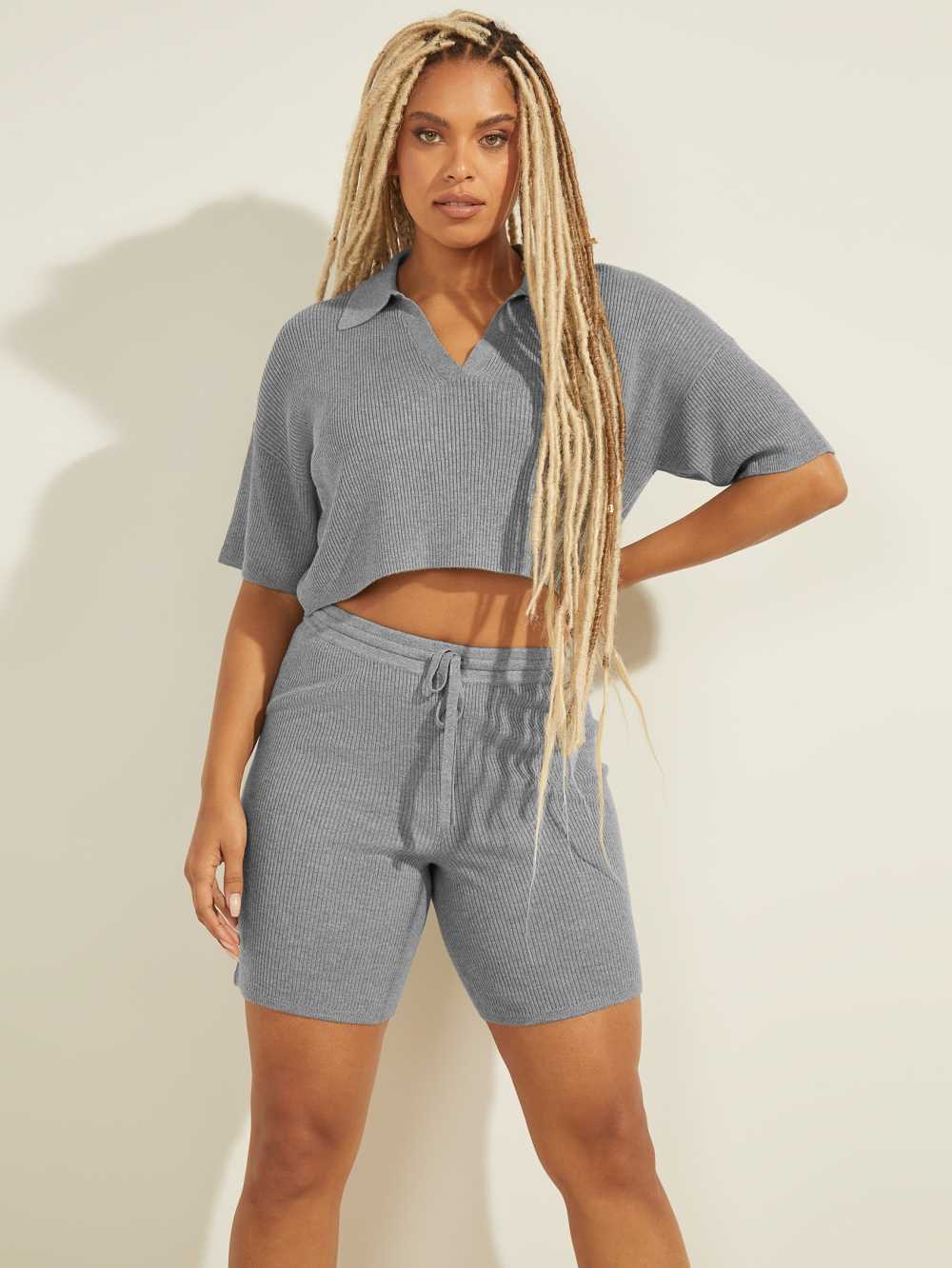 Light Grey Multicolor Women\'s Guess Charli Oversized Polo Sweaters Australia Sale | 578CYILDK