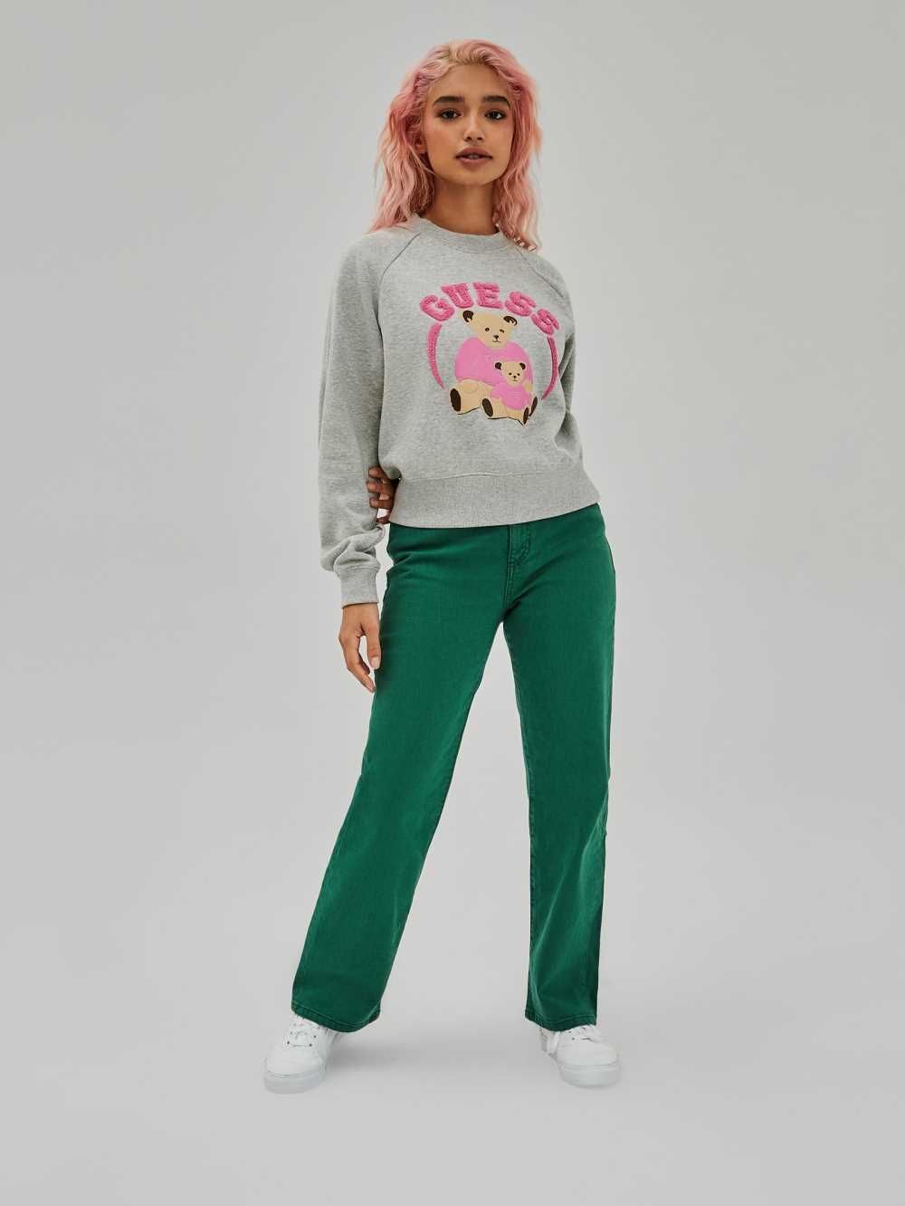 Light Grey Women's Guess Spence Sweatshirt Australia Sale | 870YGSFRL