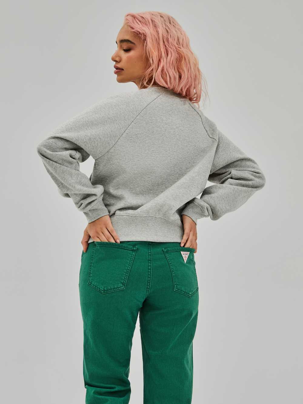 Light Grey Women's Guess Spence Sweatshirt Australia Sale | 870YGSFRL