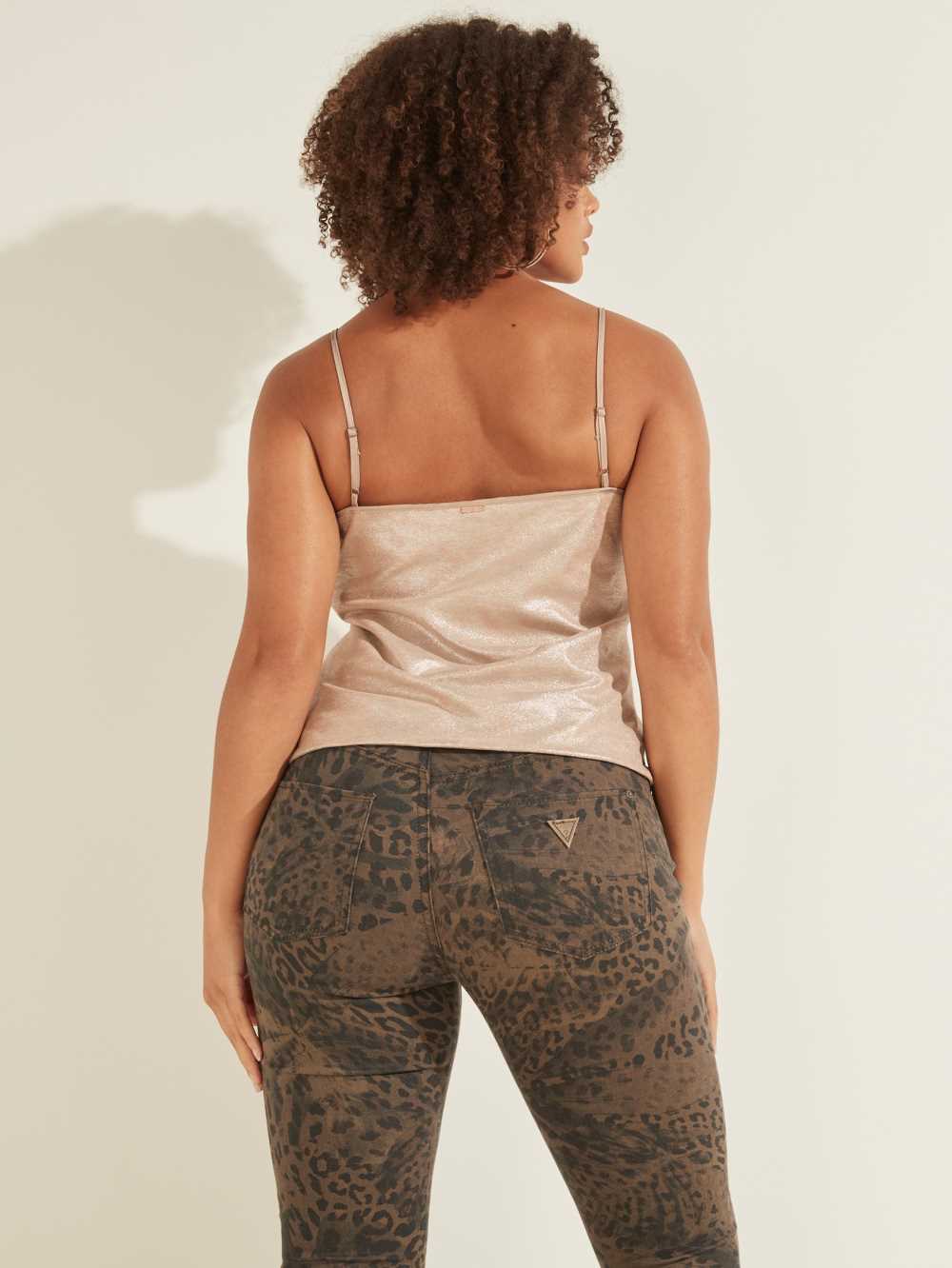Light Rose Gold Women's Guess Fabiola Faux-Suede Camisole Tops Australia Sale | 052IRQGDS