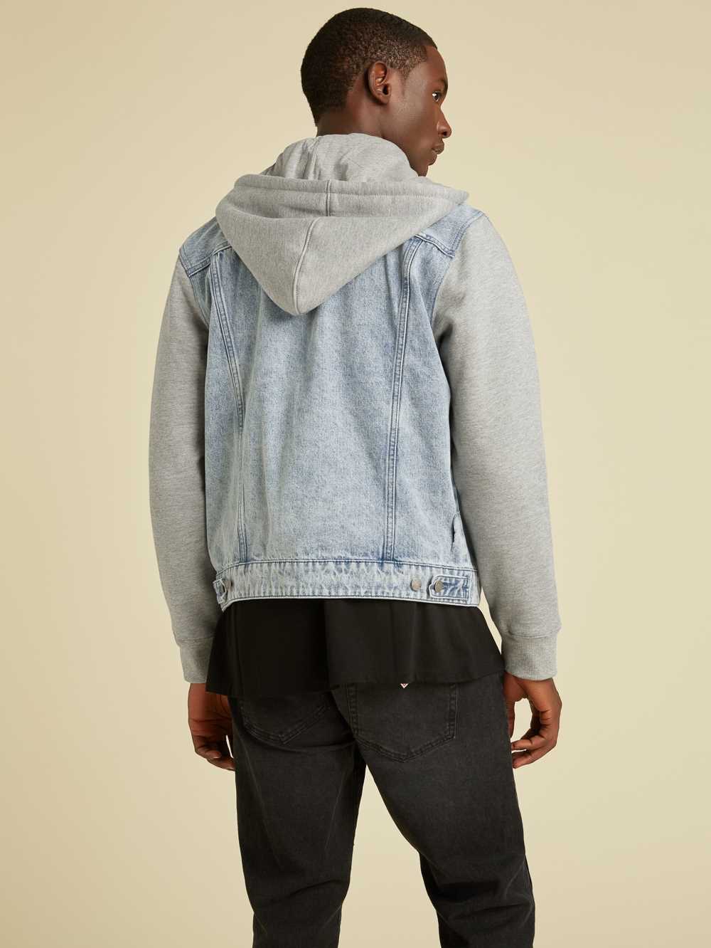 Light Wash Men's Guess Originals Hooded Denim Jackets Australia Sale | 270RZAWXQ