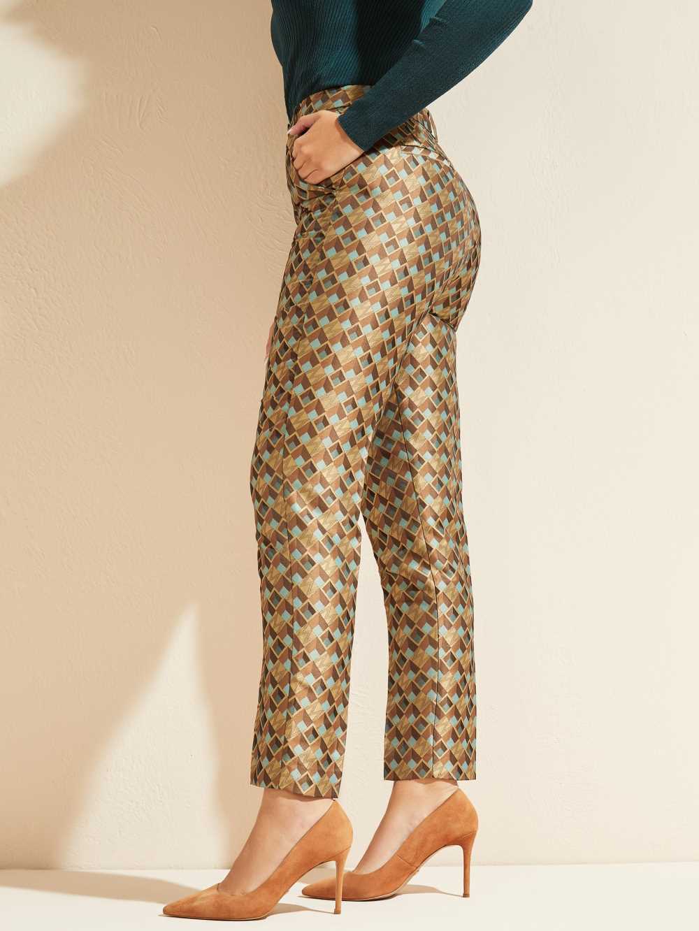 Multicolor Gold Women's Guess Geometric Logo Pants Australia Sale | 934CDJHBO