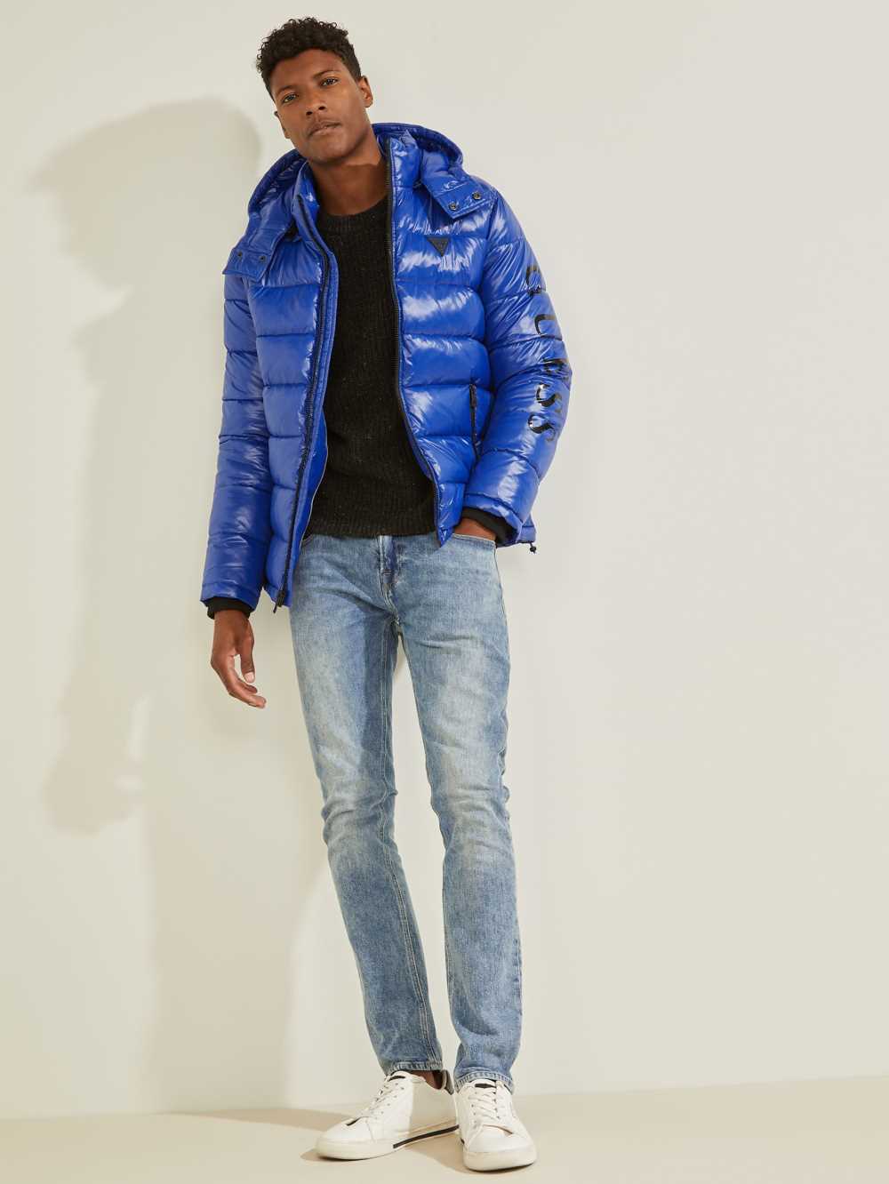 Multicolor Men's Guess Anthony Logo Puffer Jackets Australia Sale | 507YLUCND