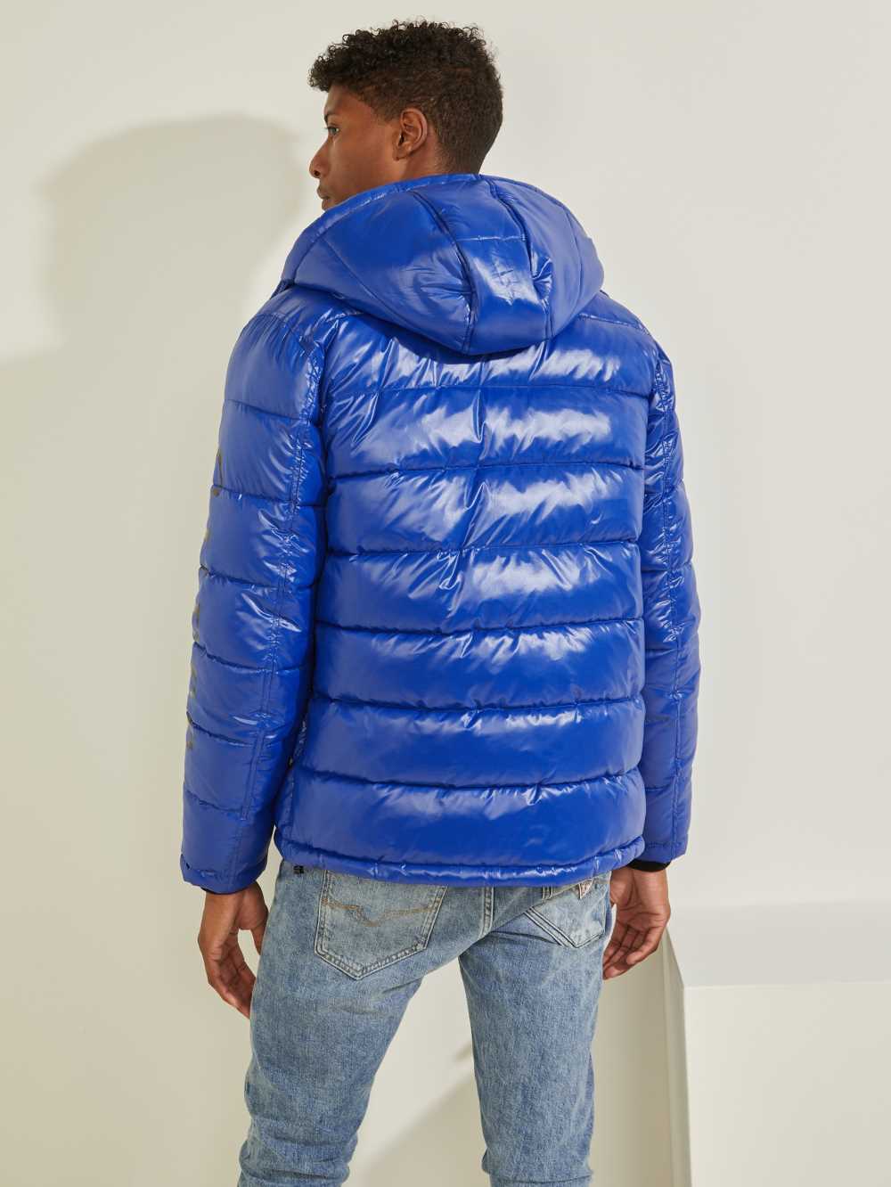 Multicolor Men's Guess Anthony Logo Puffer Jackets Australia Sale | 507YLUCND