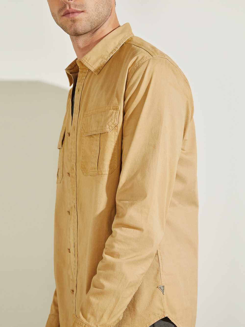 Multicolor Men's Guess Dusty Twill Washed Milton Shirts Australia Sale | 135NOGWUS
