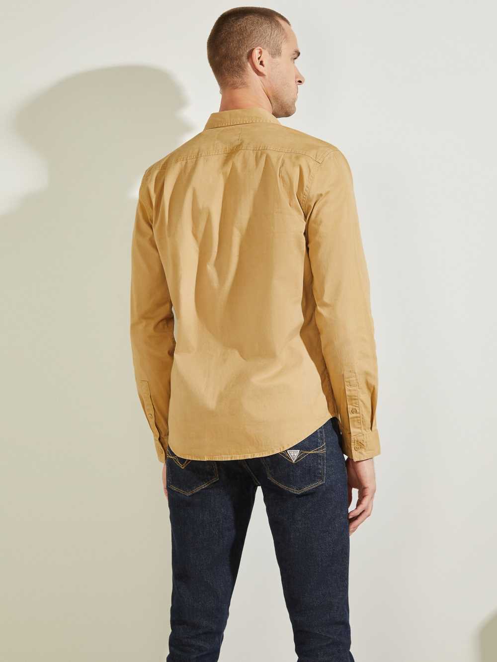 Multicolor Men's Guess Dusty Twill Washed Milton Shirts Australia Sale | 135NOGWUS