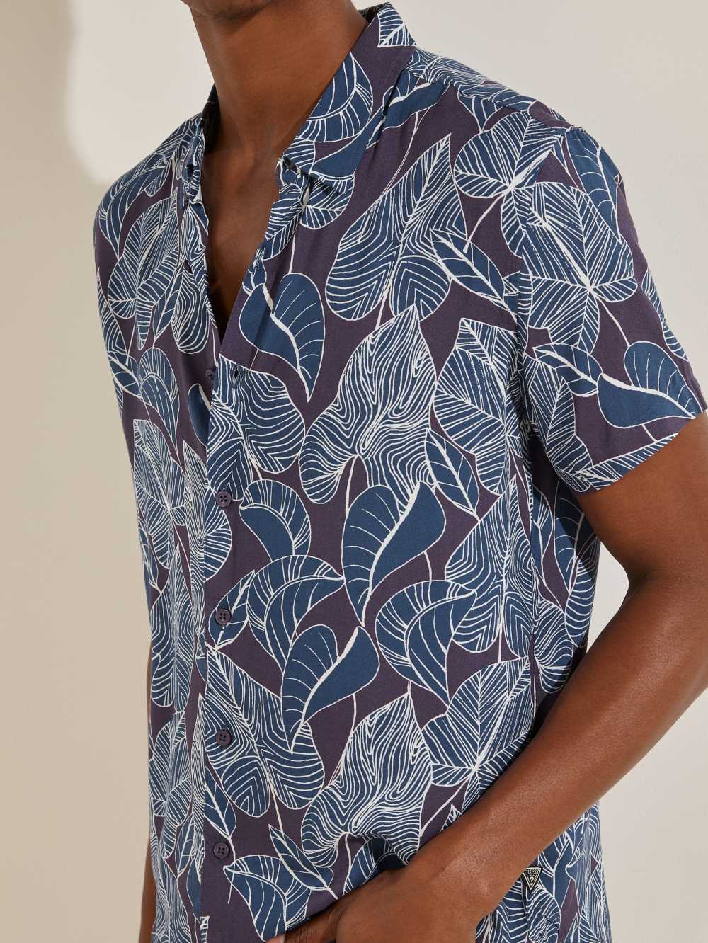 Multicolor Men's Guess Falling Leaf Shirts Australia Sale | 938IEUKWY