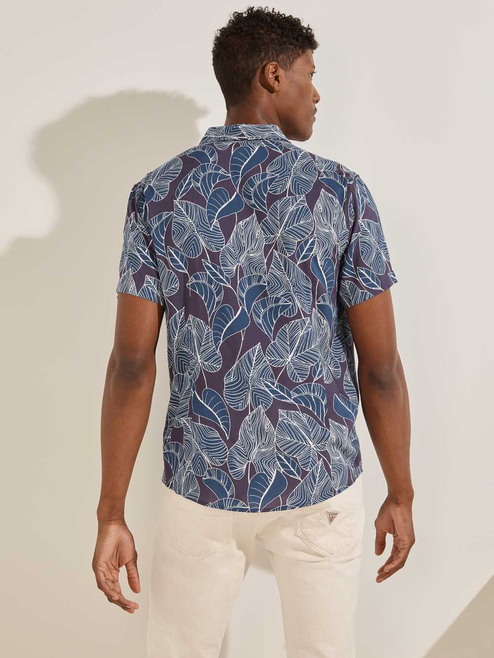 Multicolor Men's Guess Falling Leaf Shirts Australia Sale | 938IEUKWY
