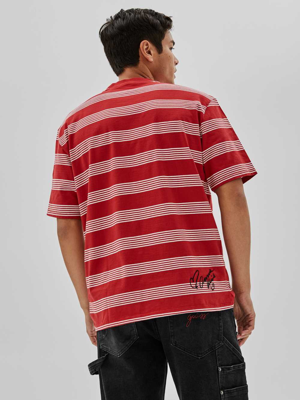 Multicolor Men's Guess Originals x Anna Nicole Smith Stripe T-shirt Australia Sale | 135DKIRZT