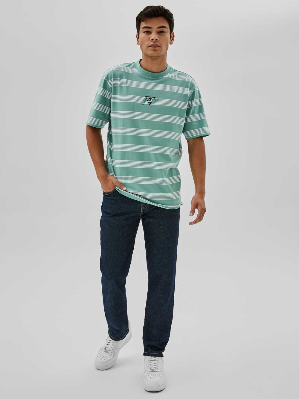 Multicolor Men's Guess Originals x Anna Nicole Smith Stripe T-shirt Australia Sale | 136LIRYVA