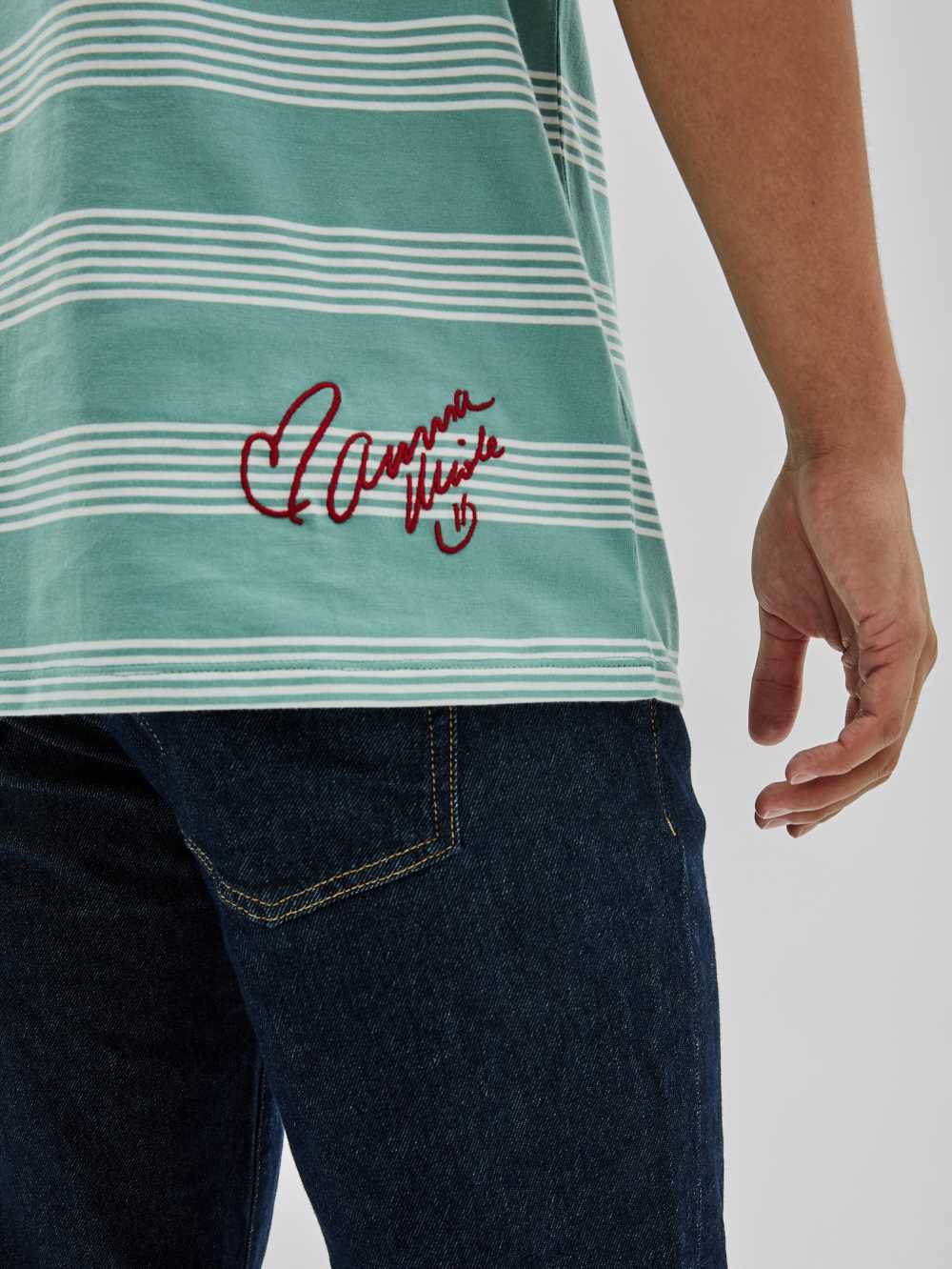 Multicolor Men's Guess Originals x Anna Nicole Smith Stripe T-shirt Australia Sale | 136LIRYVA