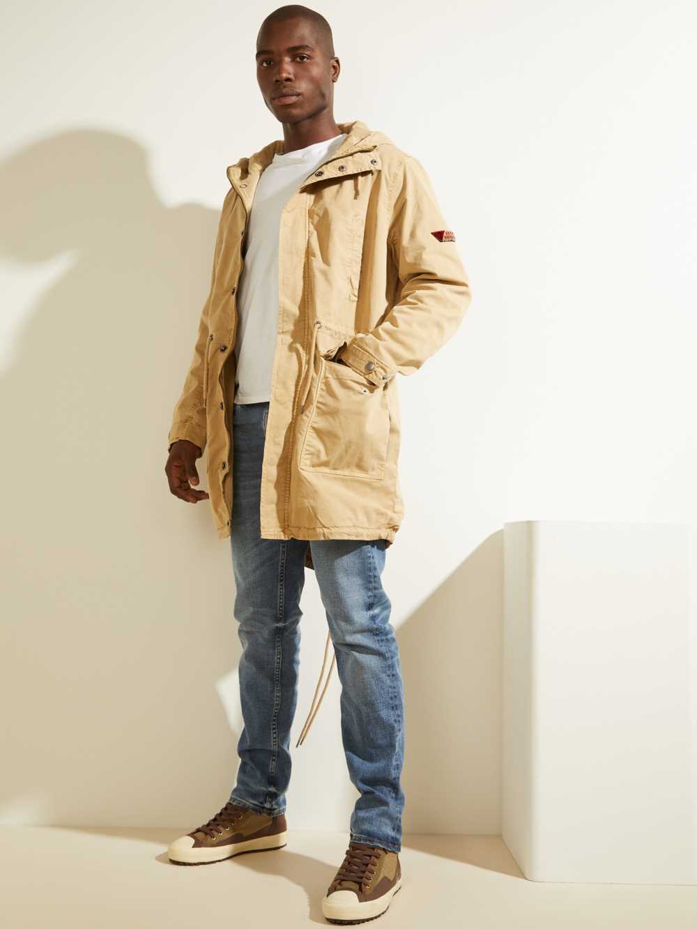Multicolor Men's Guess Twill Parka Jackets Australia Sale | 638GSXQRA