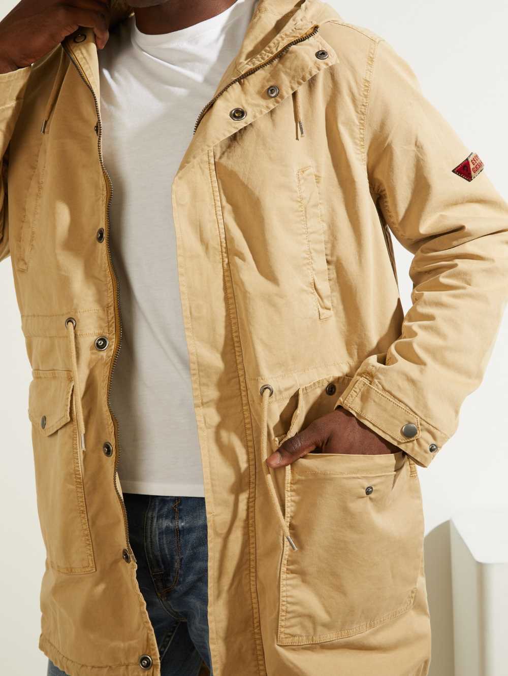 Multicolor Men's Guess Twill Parka Jackets Australia Sale | 638GSXQRA
