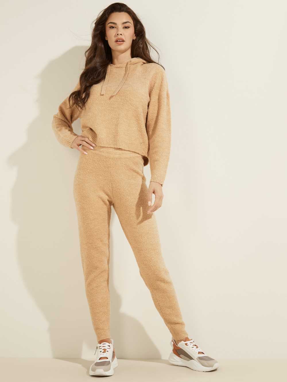 Multicolor Women's Guess Reeda Wool-Blend Shimmer Hoodie Australia Sale | 815RNPQAJ