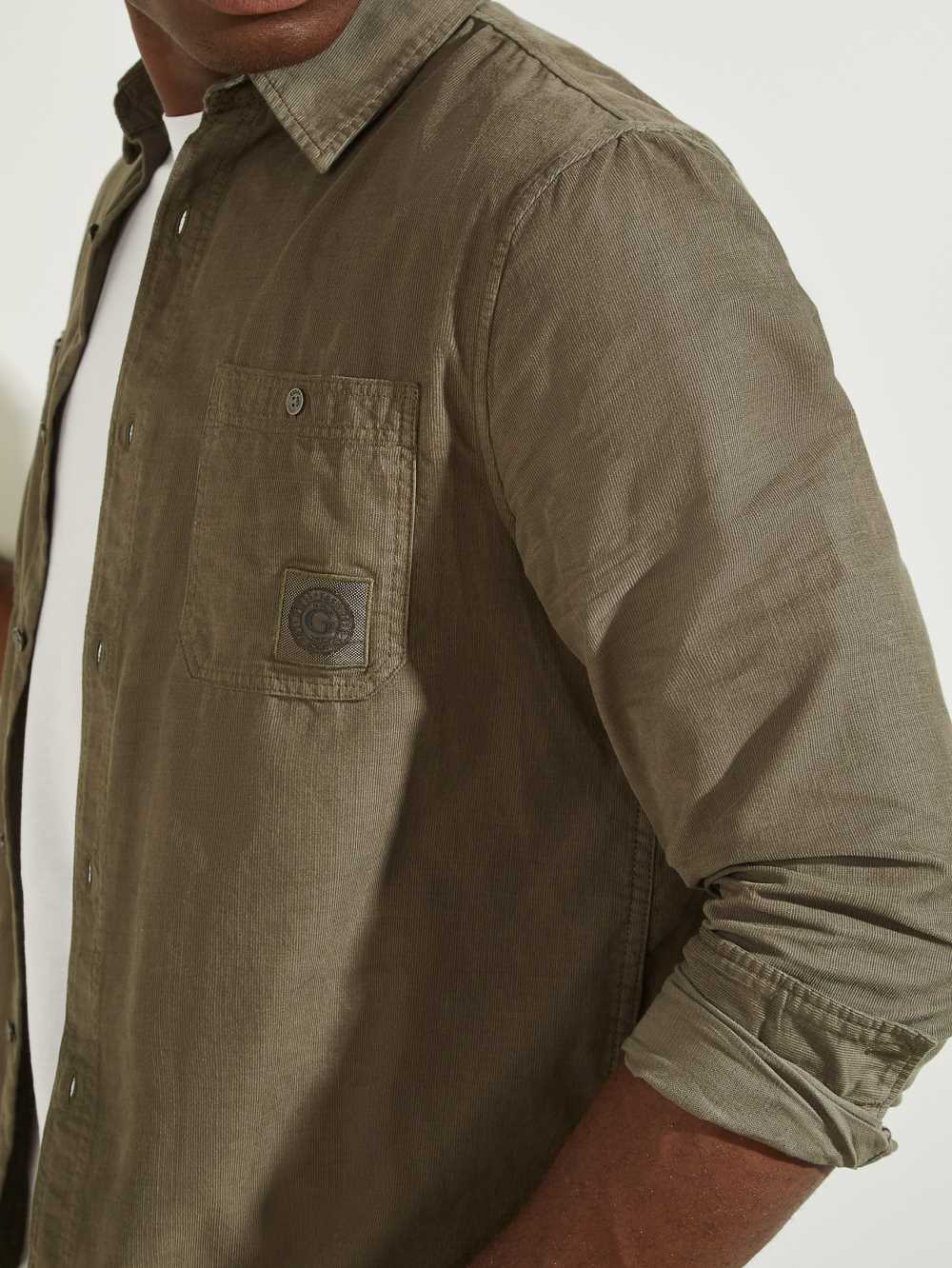 Olive Men's Guess Collins Corduroy Shirts Australia Sale | 948UNCARG