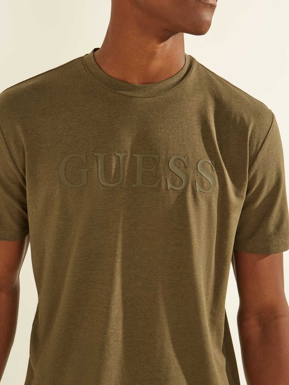 Olive Men's Guess Eco Alphy T-shirt Australia Sale | 297JLSZTC