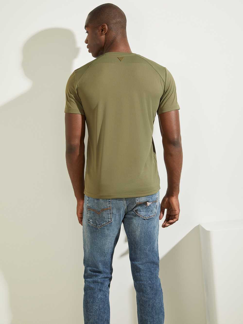 Olive Men's Guess Korey T-shirt Australia Sale | 130APHSWR