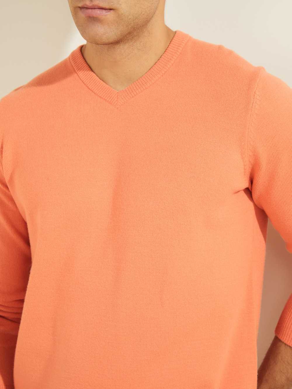 Orange Men's Guess Eco Liam V-Neck Sweaters Australia Sale | 851FTDHCG