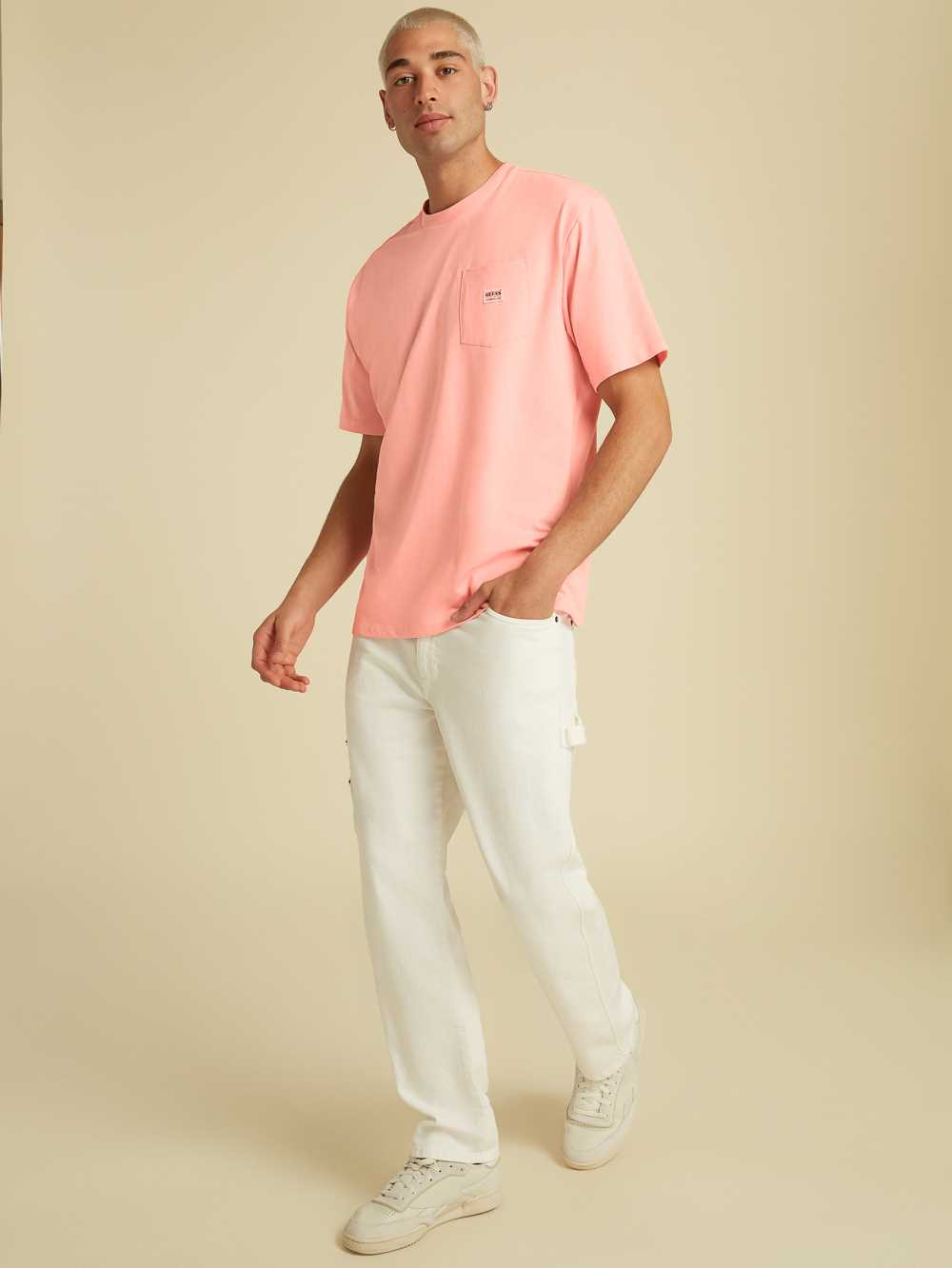 Pink Men's Guess Originals Kit Pocket T-shirt Australia Sale | 450RGUMSJ