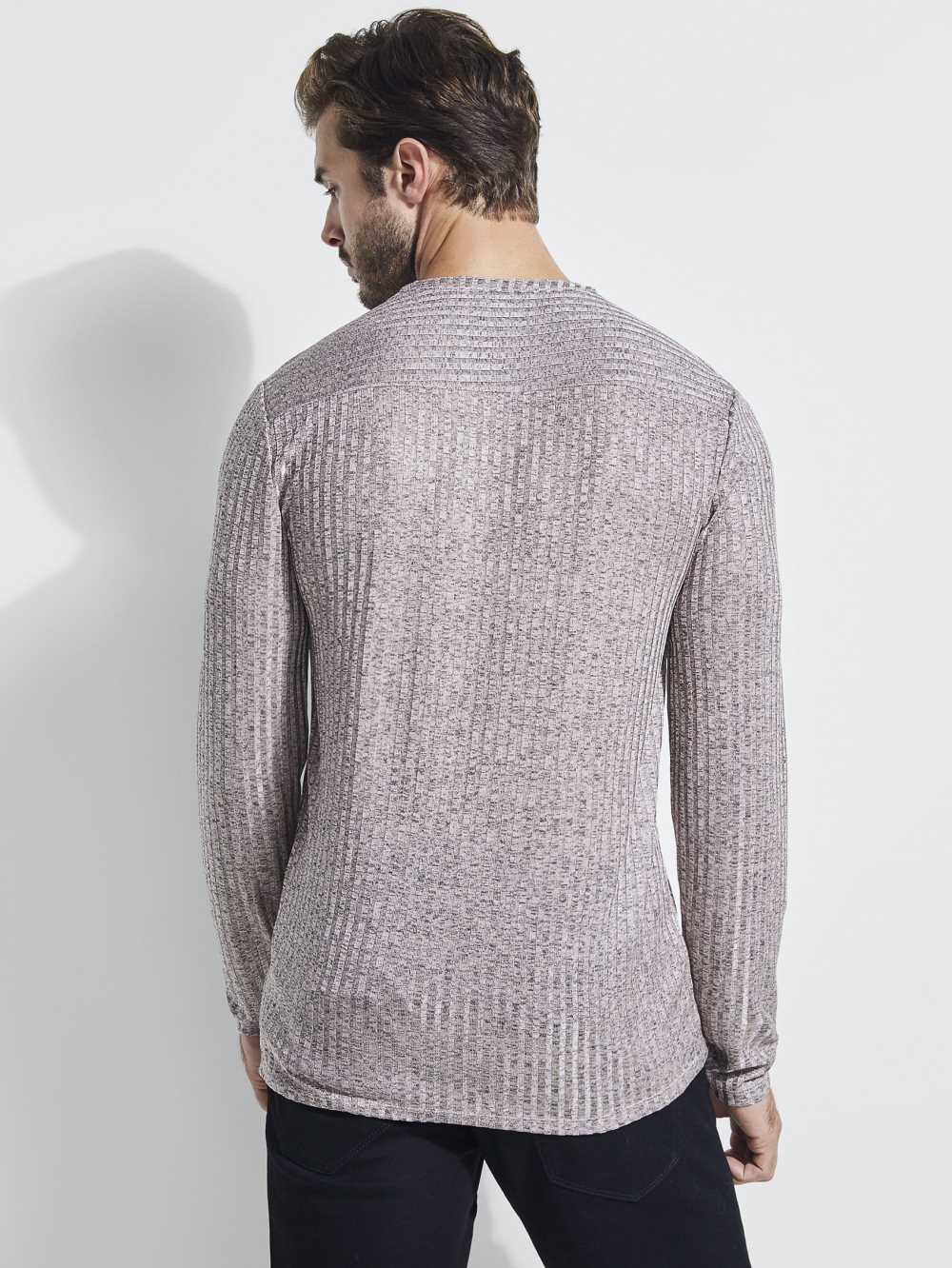 Pink Multicolor Men's Guess Warehouse Long-Sleeve Henley T-shirt Australia Sale | 385RPWYDK