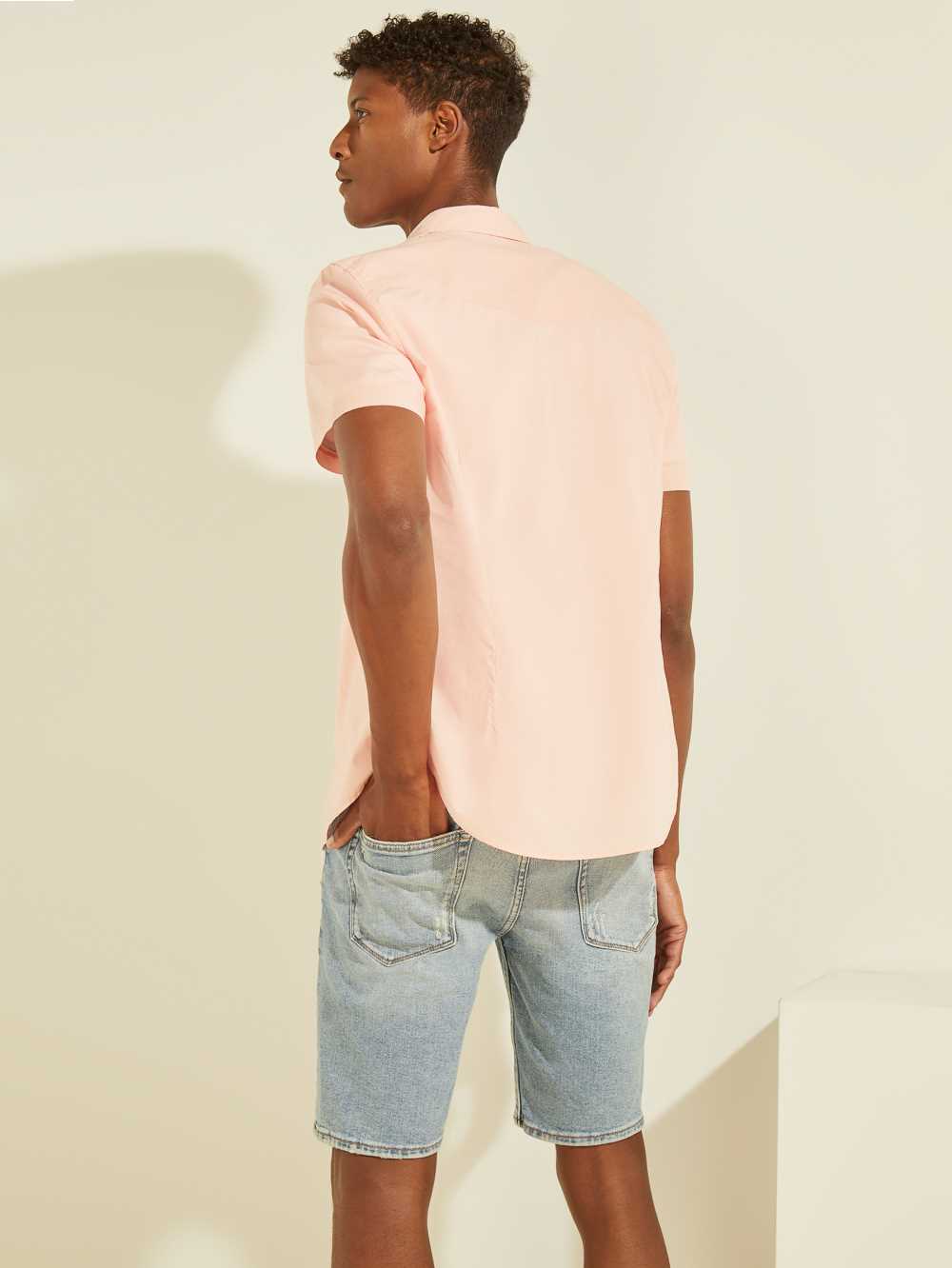 Pink Rose Men's Guess Nottingham Western Shirts Australia Sale | 745PAKSBH