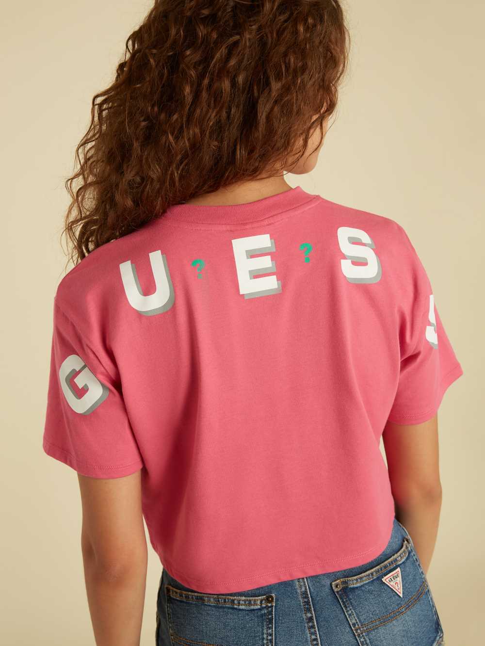 Red Pink Women's Guess Originals Logo Crop T-shirt Australia Sale | 391WKPVNY