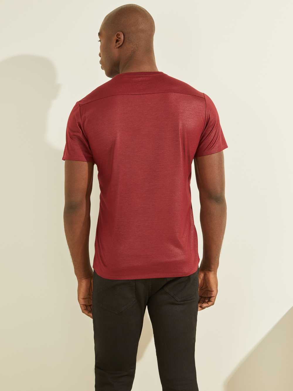 Wash Men's Guess Mason Yoke V-Neck T-shirt Australia Sale | 391ZMFQUC