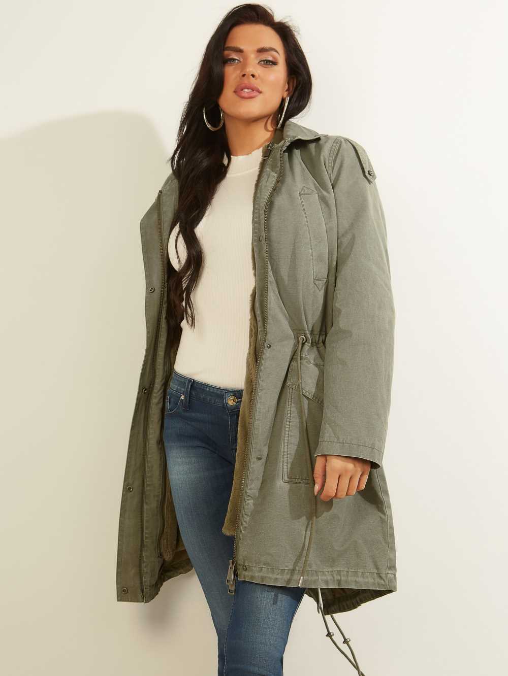 Wash Women's Guess Berenice Parka Jackets Australia Sale | 280HGXAMO