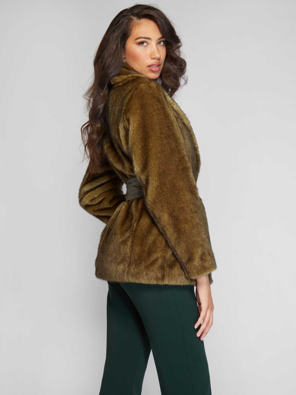 Wash Women's Guess Olaia Faux-Fur Coats Australia Sale | 029KPQDOA