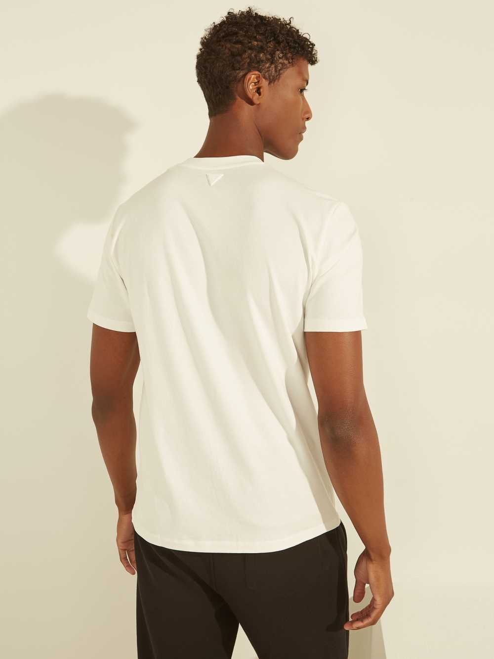 White Men's Guess Eco Alphy T-shirt Australia Sale | 581WRAEBC