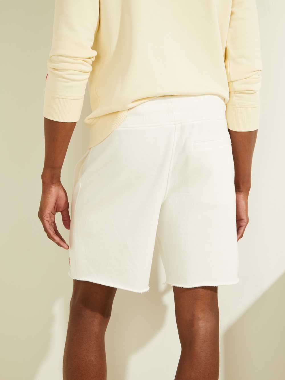 White Men's Guess Eco Roy Fleece Shorts Australia Sale | 462WOREST