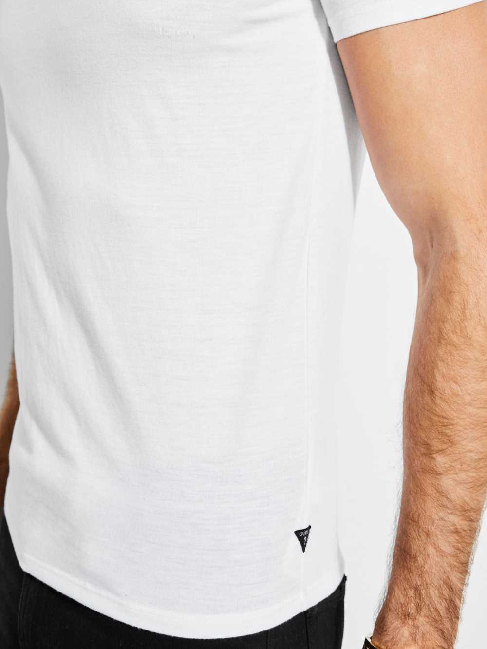 White Men's Guess Mason Yoke V-Neck T-shirt Australia Sale | 516EQURBX