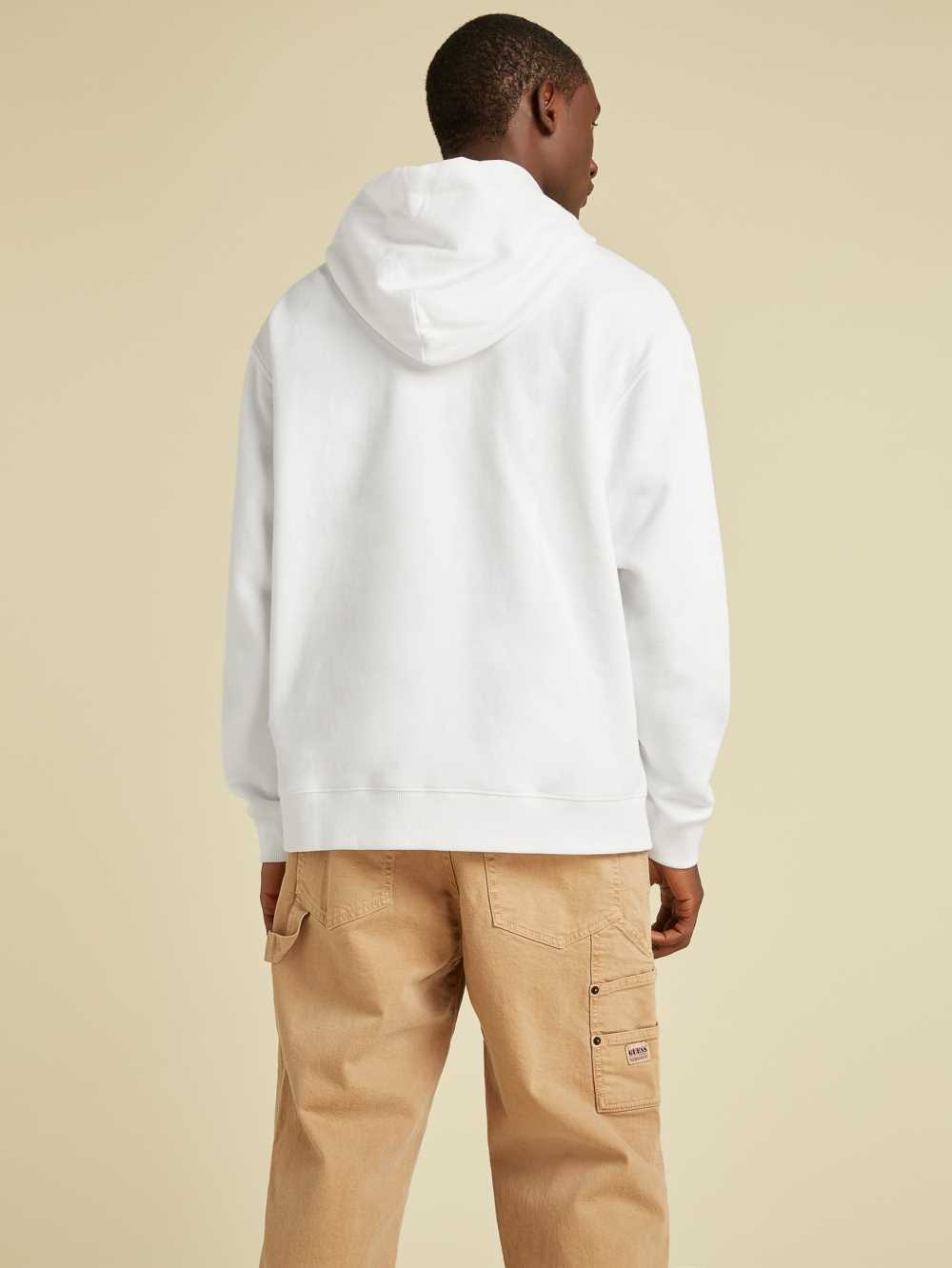 White Men's Guess Originals Kit Logo Hoodie Australia Sale | 043SBPXAO