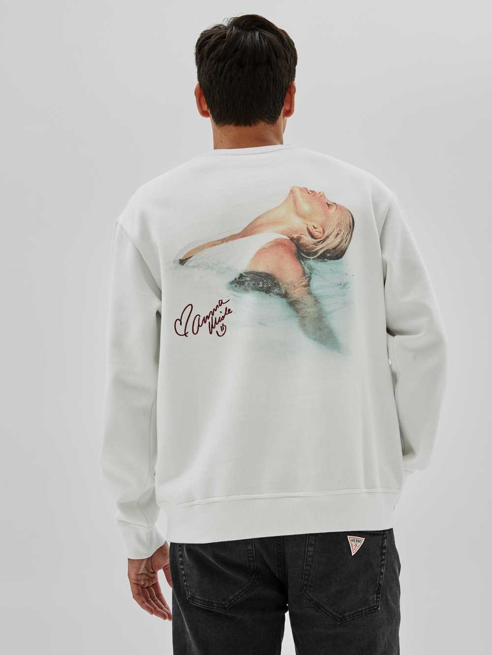 White Men's Guess Originals x Anna Nicole Smith Sweatshirt Australia Sale | 156EAJYXD